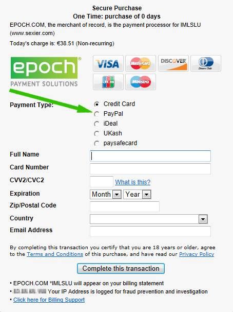 epoch com paypal